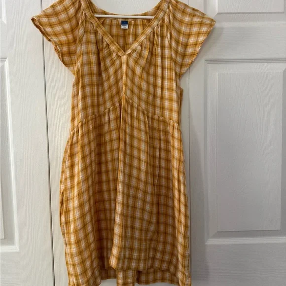 old navy plaid mini dress Puff-Sleeve Plaid Fit & Flare Taffeta Mini Dress